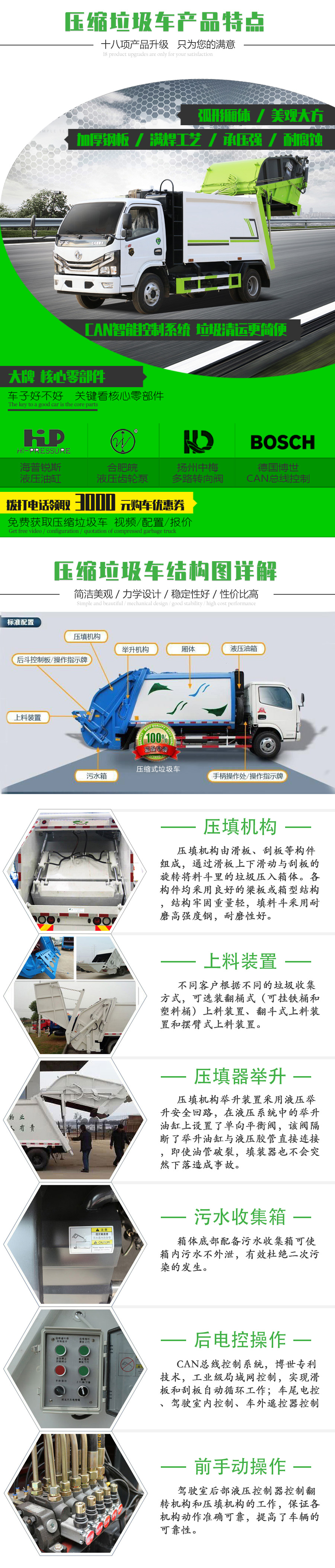 國(guó)六18立方東風(fēng)天龍后雙橋 壓縮垃圾車(chē)